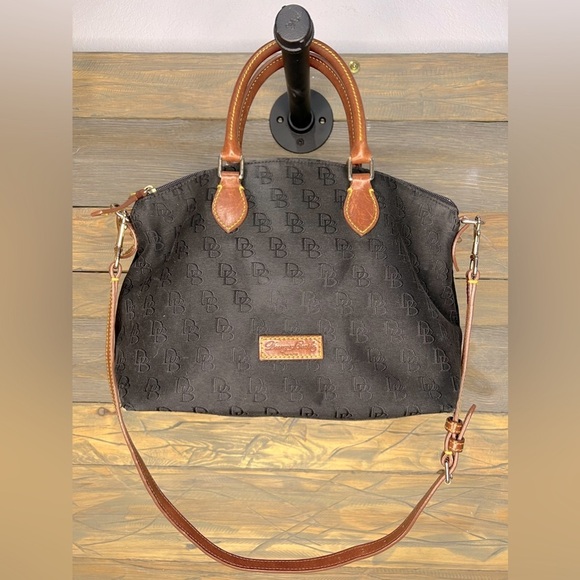 BIN048.9 Dooney & Bourke Canvas Satchel Black - Picture 1 of 9